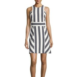 Milly Graphic-Striped Dress in Navy